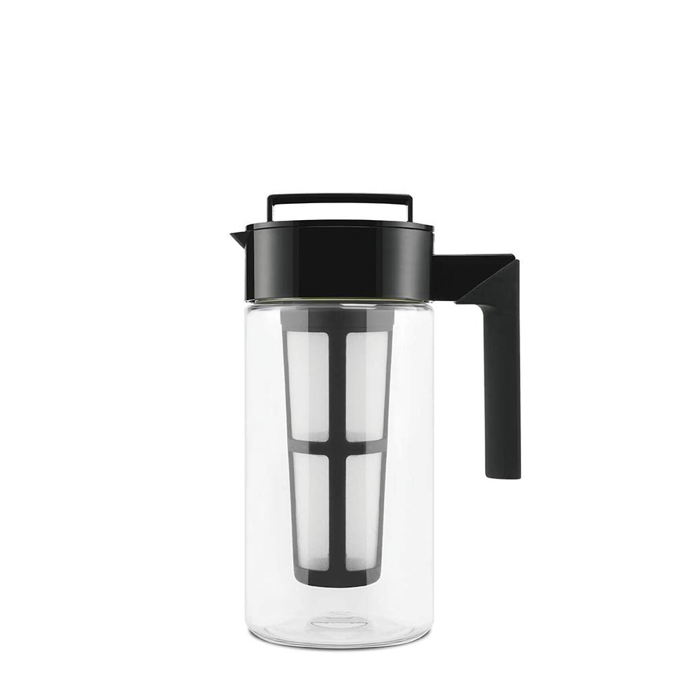 Takeya 10310 Patented Deluxe Cold Brew Iced Coffee Maker with Airtight Lid & Silicone Handle 1 Quart Black - Made in USA BPA-Free Dishwasher-Safe