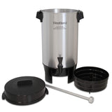 West Bend 58002 Highly Polished Aluminum Commercial Coffee Urn Features Automatic Temperature Control Large Capacity with Quick Brewing Easy Prep and Clean Up 42 Cup Silver