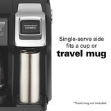 Hamilton Beach (49976) FlexBrew Coffee Maker, Single Serve & Full Coffee Pot, Compatible with Single-Serve Pods or Ground Coffee, Programmable, Black