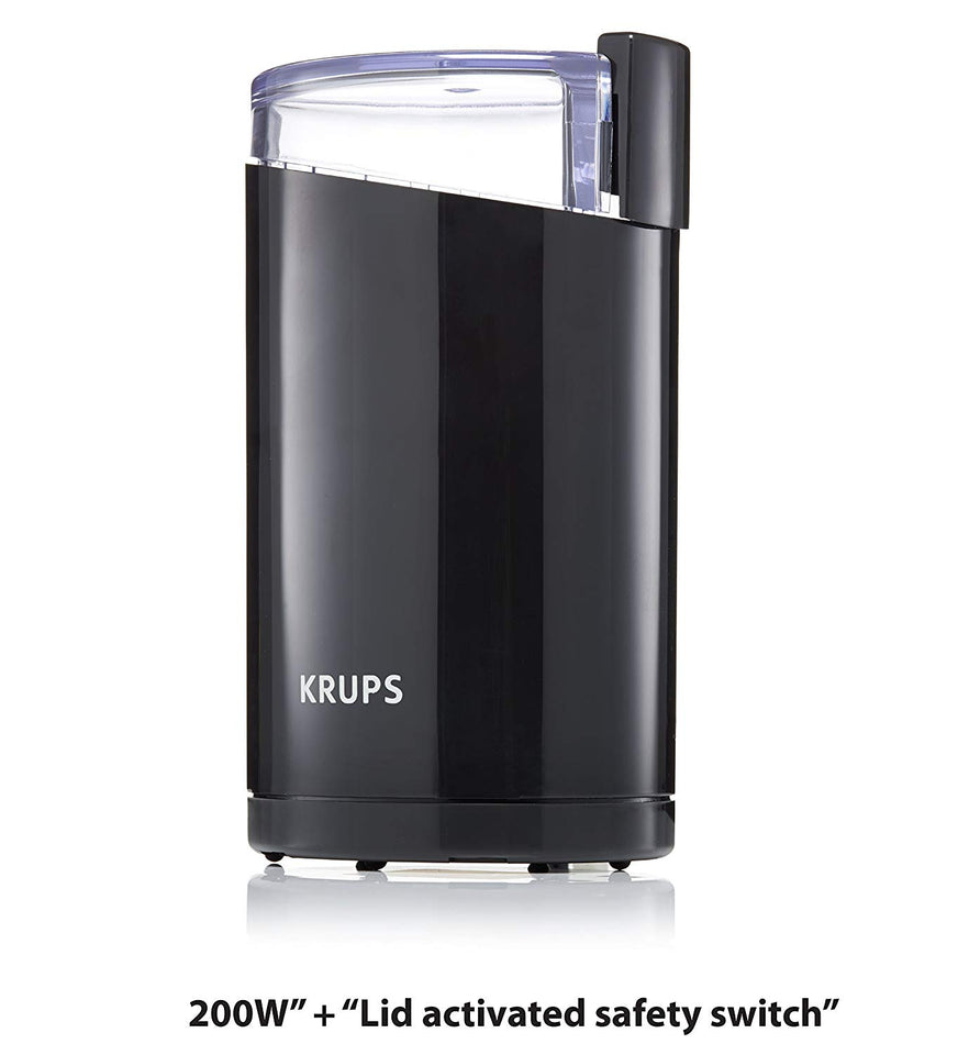 KRUPS F203 Electric Spice and Coffee Grinder with Stainless Steel Blades, 3 oz / 85 g’, Black
