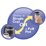 Hamilton Beach (49976) FlexBrew Coffee Maker, Single Serve & Full Coffee Pot, Compatible with Single-Serve Pods or Ground Coffee, Programmable, Black