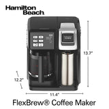 Hamilton Beach (49976) FlexBrew Coffee Maker, Single Serve & Full Coffee Pot, Compatible with Single-Serve Pods or Ground Coffee, Programmable, Black