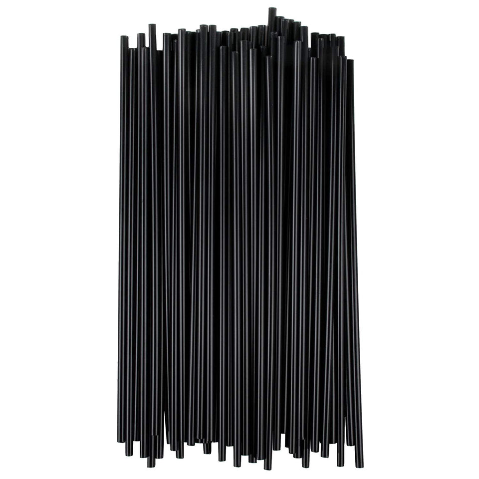 Choice Black Stirrers/Sip Straws for Coffee, Cocktail 7 1/2" Unwrapped (Box of 1,000)