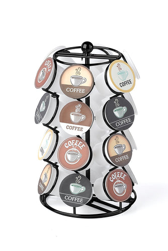 NIFTY 5724B Spinning Organizer Compatible 24 Coffee Pods K-Cup Holding Carousel Capacity, Black