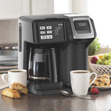 Hamilton Beach (49976) FlexBrew Coffee Maker, Single Serve & Full Coffee Pot, Compatible with Single-Serve Pods or Ground Coffee, Programmable, Black