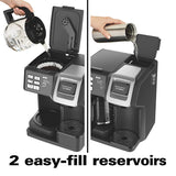 Hamilton Beach (49976) FlexBrew Coffee Maker, Single Serve & Full Coffee Pot, Compatible with Single-Serve Pods or Ground Coffee, Programmable, Black